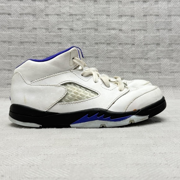 Jordan Other - Air Jordan 5 Retro TD Dark Concord Shoes Kids Size 10 White Leather 40890-141